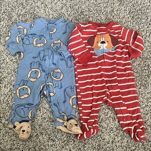 Carter's Blue Lion and Red Dog Footies